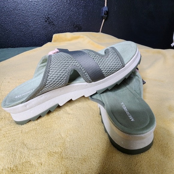 Merrell Alpine Cush Wrap Wedge Sandals in Lichen Size 11 - Picture 6 of 9